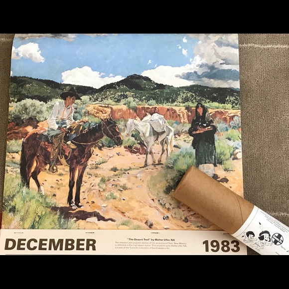 1984 SANTA FE RAILROAD CALENDAR Walter Ufer PRINT - Picture 6 of 8